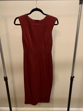 Express Burgundy Midi Sheath Dress